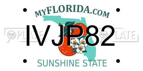 IVJP82 Florida License Plate
