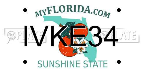 IVKE34 Florida License Plate