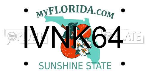 IVNK64 Florida License Plate