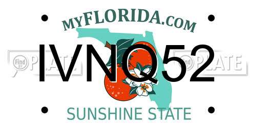 IVNQ52 Florida License Plate