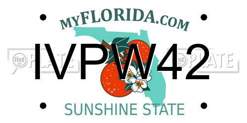 IVPW42 Florida License Plate