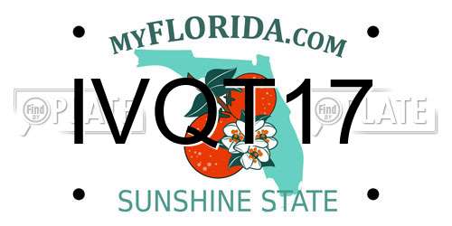 IVQT17 Florida License Plate