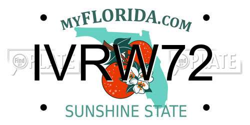 IVRW72 Florida License Plate