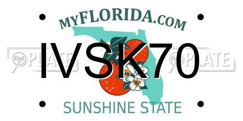 IVSK70 Florida License Plate