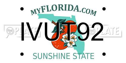 IVUT92 Florida License Plate