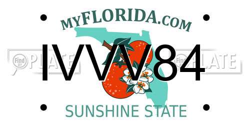IVVV84 Florida License Plate