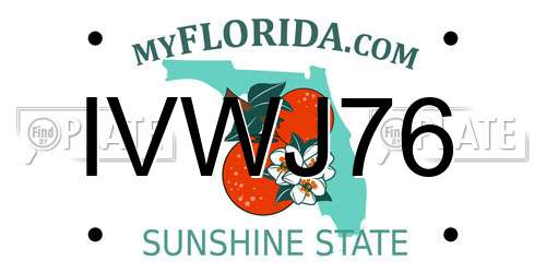 IVWJ76 Florida License Plate