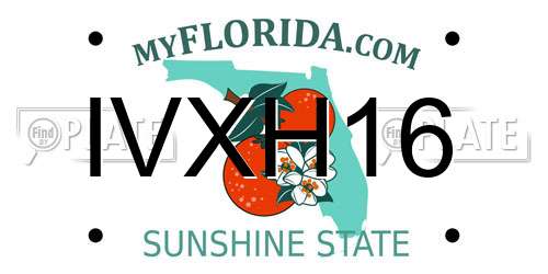 IVXH16 Florida License Plate