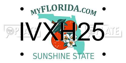 IVXH25 Florida License Plate