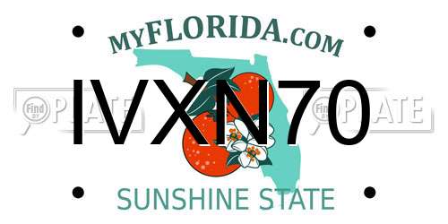 IVXN70 Florida License Plate