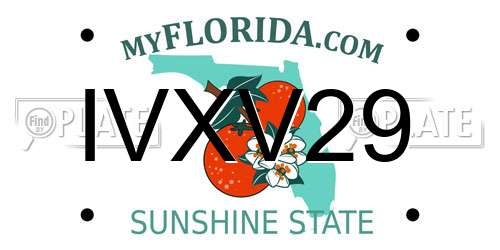 IVXV29 Florida License Plate
