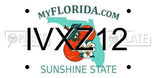 IVXZ12 Florida License Plate
