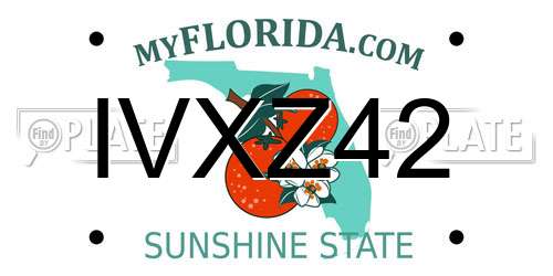 IVXZ42 Florida License Plate