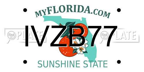 IVZB77 Florida License Plate