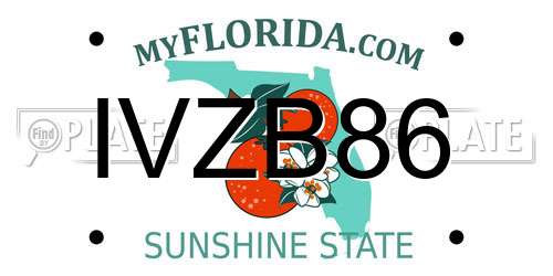 IVZB86 Florida License Plate