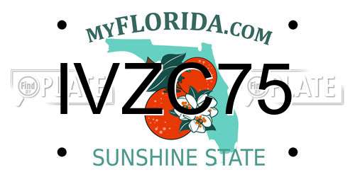 IVZC75 Florida License Plate