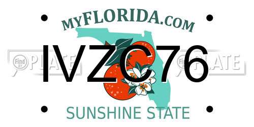 IVZC76 Florida License Plate