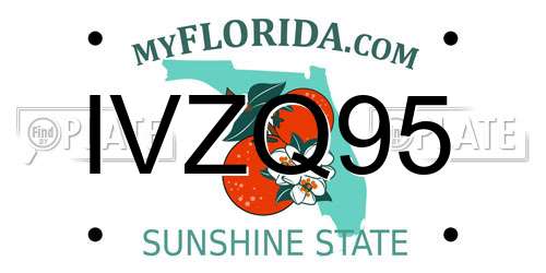 IVZQ95 Florida License Plate
