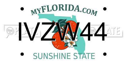 IVZW44 Florida License Plate