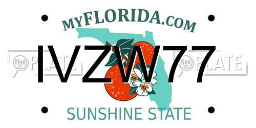 IVZW77 Florida License Plate