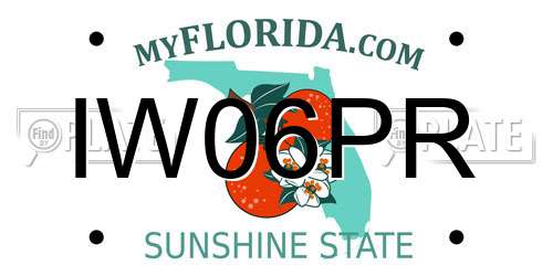 IW06PR Florida License Plate