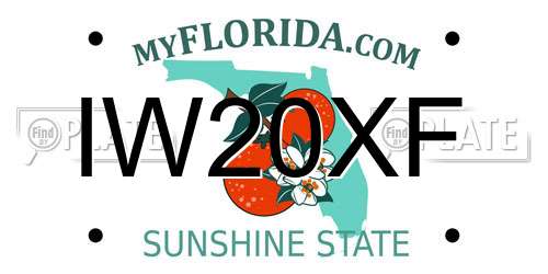 IW20XF Florida License Plate