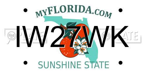 IW27WK Florida License Plate