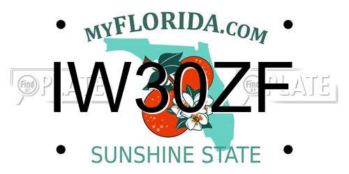 IW30ZF Florida License Plate