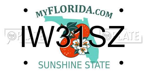 IW31SZ Florida License Plate