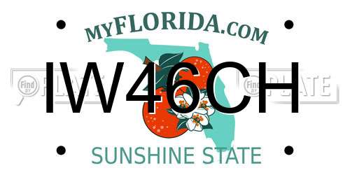 IW46CH Florida License Plate