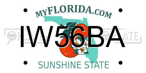 IW56BA Florida License Plate