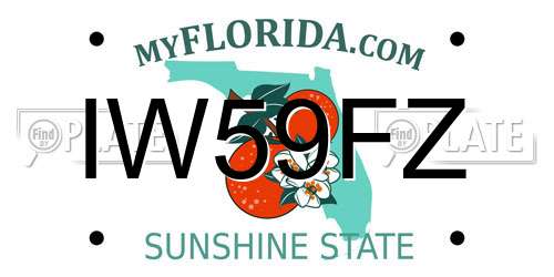 IW59FZ Florida License Plate