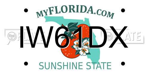 IW61DX Florida License Plate