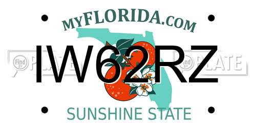 IW62RZ Florida License Plate