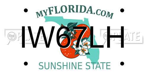 IW67LH Florida License Plate