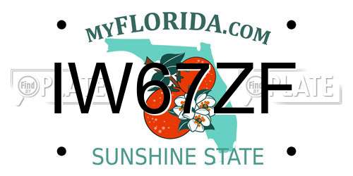 IW67ZF Florida License Plate