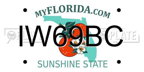 IW69BC Florida License Plate