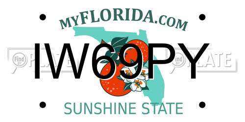 IW69PY Florida License Plate