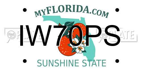 IW70PS Florida License Plate