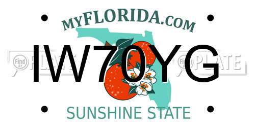 IW70YG Florida License Plate