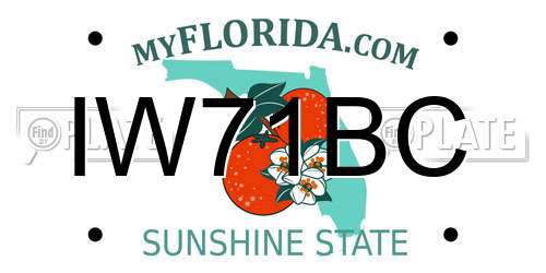 IW71BC Florida License Plate