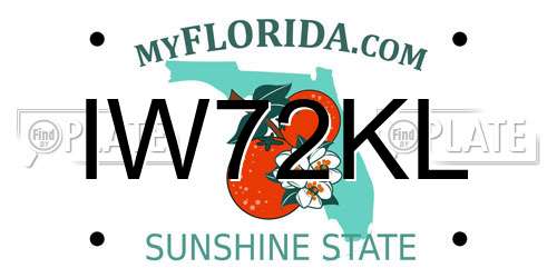 IW72KL Florida License Plate