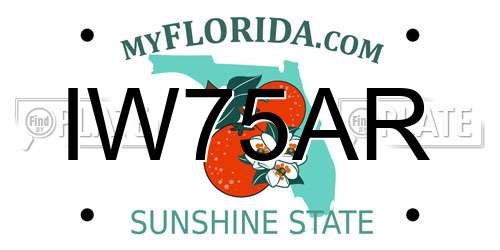 IW75AR Florida License Plate