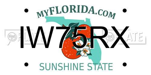 IW75RX Florida License Plate
