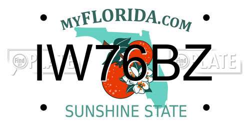 IW76BZ Florida License Plate
