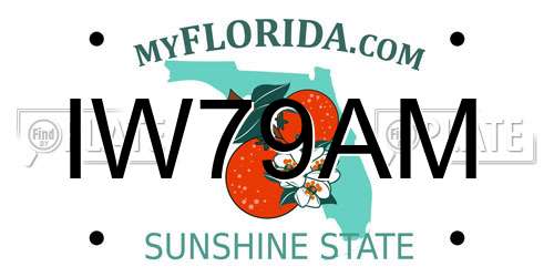 IW79AM Florida License Plate