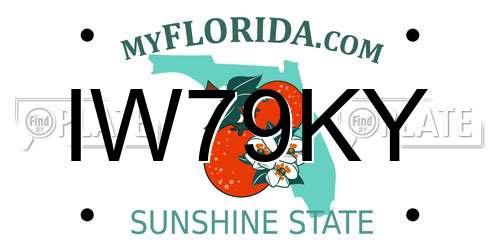 IW79KY Florida License Plate