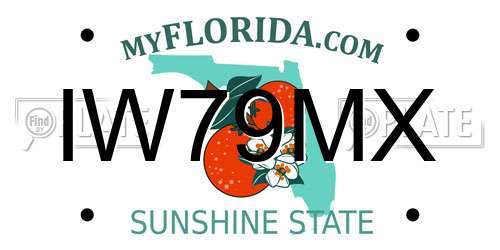 IW79MX Florida License Plate