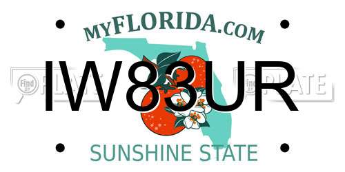 IW83UR Florida License Plate