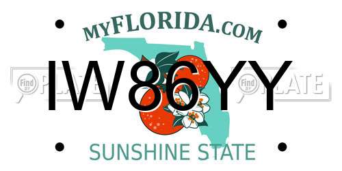 IW86YY Florida License Plate
